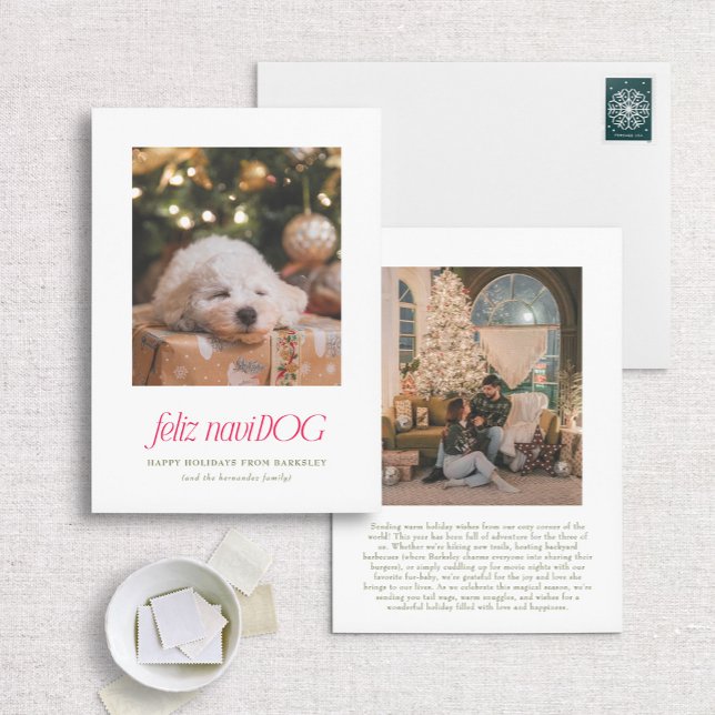 Feliz NaviDog Punny Pet-julkort Julkort (Skapare uppladdad)