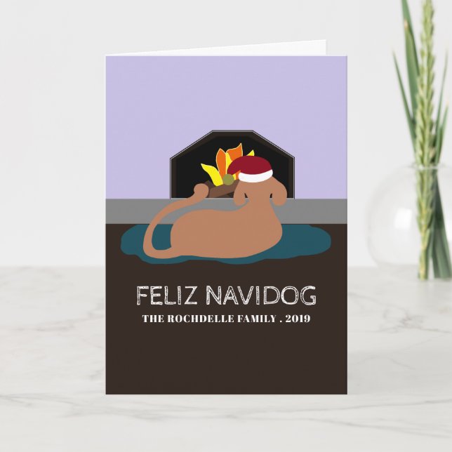Feliz Navidog, rolig spansk jul Kort (Framsida)