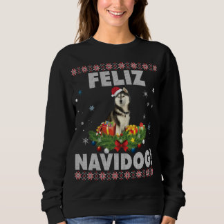 Feliz Navidog Siberian husky Hund Ugly Sweater Chr T Shirt