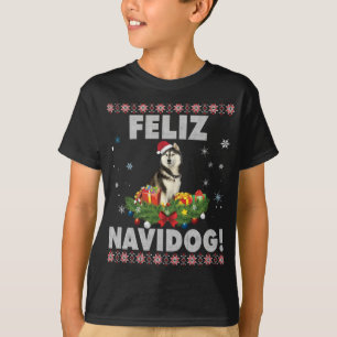 Feliz Navidog Siberian husky Hund Ugly Sweater Chr T Shirt