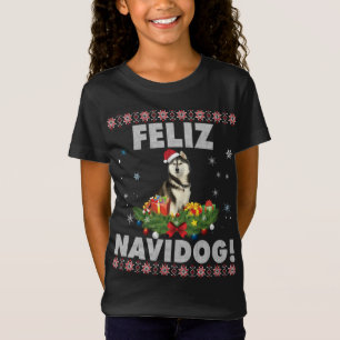 Feliz Navidog Siberian husky Hund Ugly Sweater Chr T Shirt
