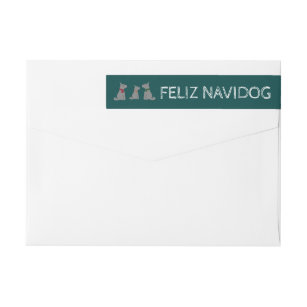 Feliz Navidog, spanska Stil-julen Etikettband