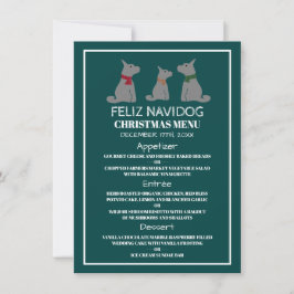 Feliz Navidog, spanska Stil-julmenu Inbjudningar