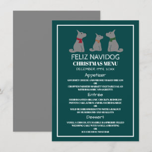 Feliz Navidog, spanska Stil-julmenu Inbjudningar