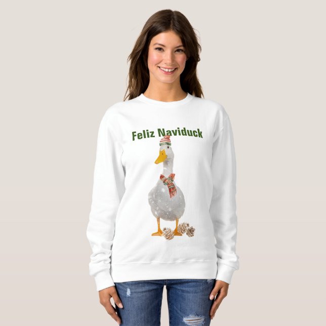 Feliz Naviduck Funny Anka-jultröja T Shirt (Hel framsida)