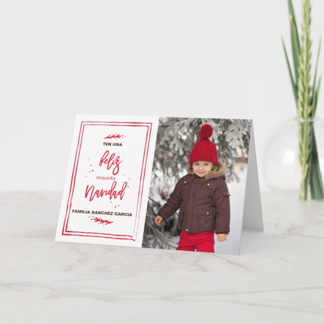 Feliz pequeño Navidad tarjeta de la Helgkort (Framsida)