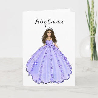 Feliz Quince - Purple Quinceanera Birthday Kort
