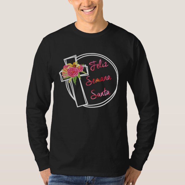 Feliz Semana Santa Easter Holy Week T Shirt (Framsida)