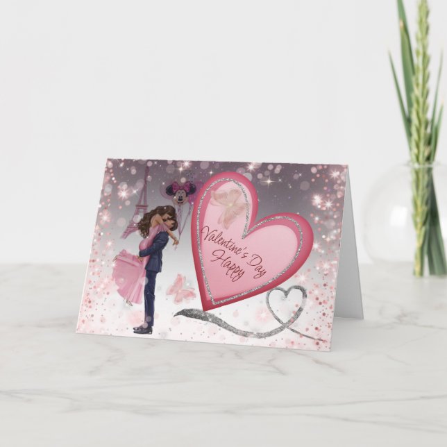  feliz Valentin de Torre Eiffel Helgkort (Framsida)