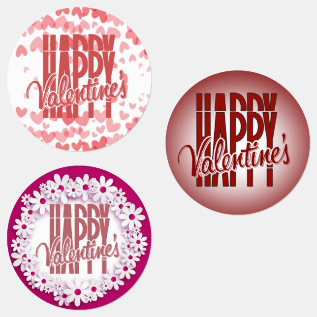  feliz Valentin variadas Klistermärke (Grupp)