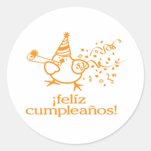 ¡ felízcumpleaños! = grattis på födelsedagen! runt klistermärke