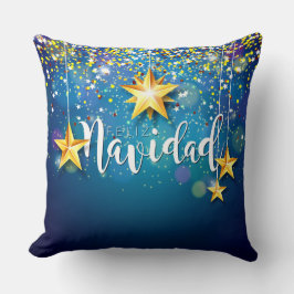 Felize Navidad Guld Stars jul Kudde