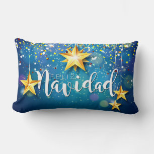 Felize Navidad Guld Stars jul Lumbarkudde