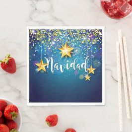 Felize Navidad Guld Stars jul Luncheon Pappersservett