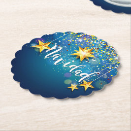 Felize Navidad Guld Stars jul Underlägg Papper