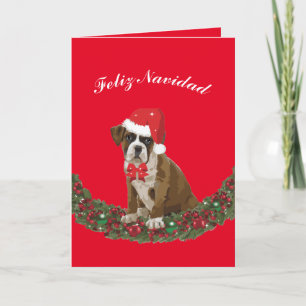 Felize Navidad lindo perro festivo Helgkort