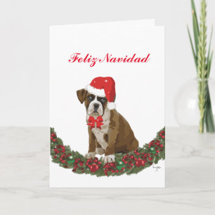 Felize Navidad lindo perro festivo Helgkort