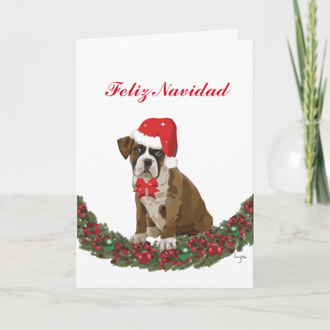 Felize Navidad lindo perro festivo Helgkort (Framsida)