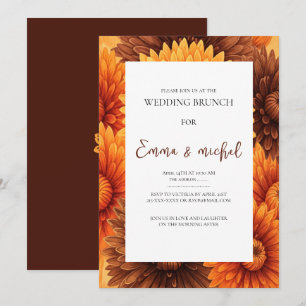 Fell Blommigt Bröllop Brunch-inbjudan Inbjudningar