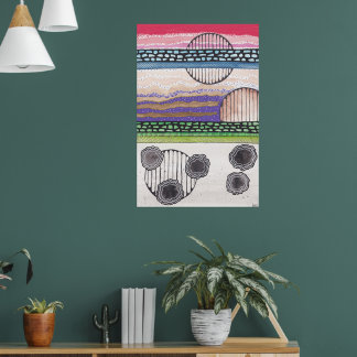 Felläst fantasi, originalfärgning av blandade medi poster