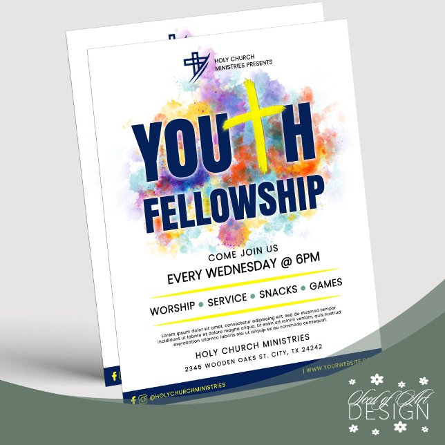 Fellowship Church, färgat Reklamblad (Skapare uppladdad)