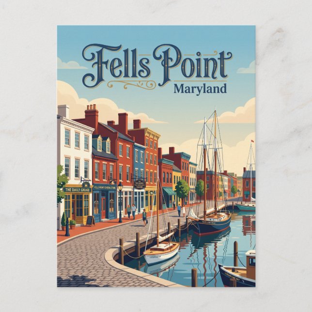 Fells Point Maryland Vykort (Framsida)