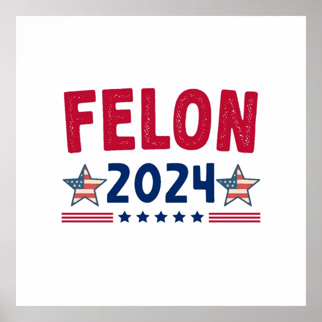 Felon 2024 Gift | USA Sarkastic Politik Poster (Framsidan)