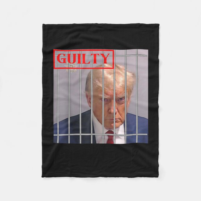 Felon Donald Trump Guilty Lock Him Up Trump-fängel Fleecefilt (Framsidan)