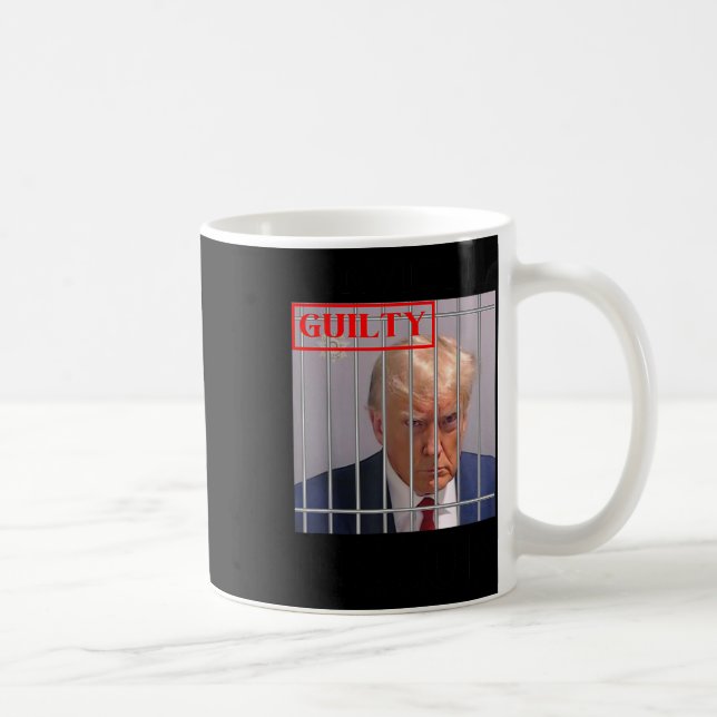Felon Donald Trump Guilty Lock Him Up Trump-fängel Kaffemugg (Höger)