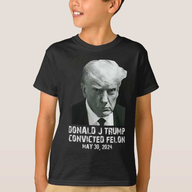 Felon Donald Trump Guilty Lock Him Up Trump-fängel T Shirt (Framsida)