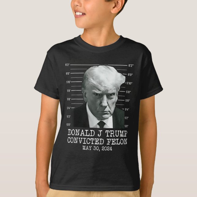 Felon Donald Trump Guilty Lock Him Up Trump-fängel T Shirt (Framsida)