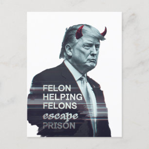 Felon Helping Felons Escape Prison Evil Trump Vykort