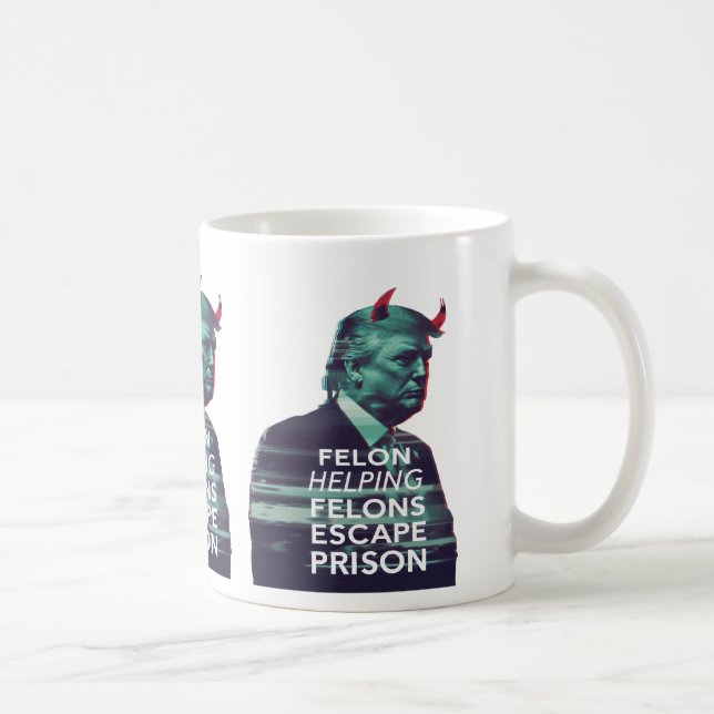 Felon Helping Felons Evil Trump Glitch Art Kaffemugg (Höger)