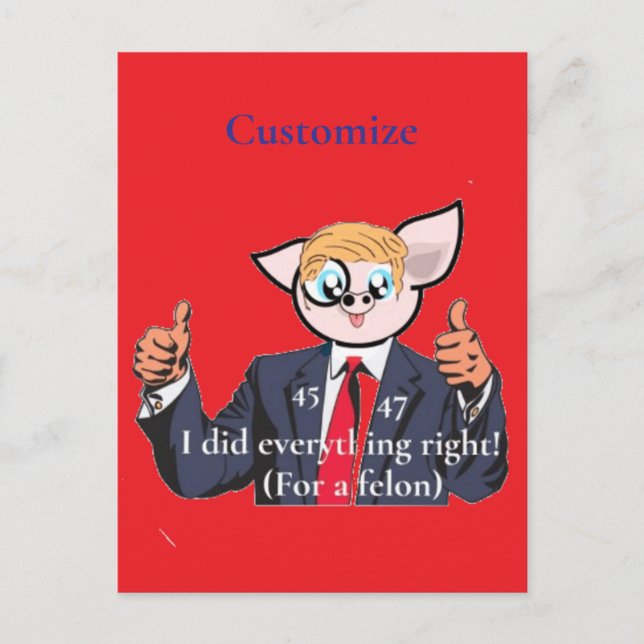 Felon President Thunder_Cove Vykort (Framsida)