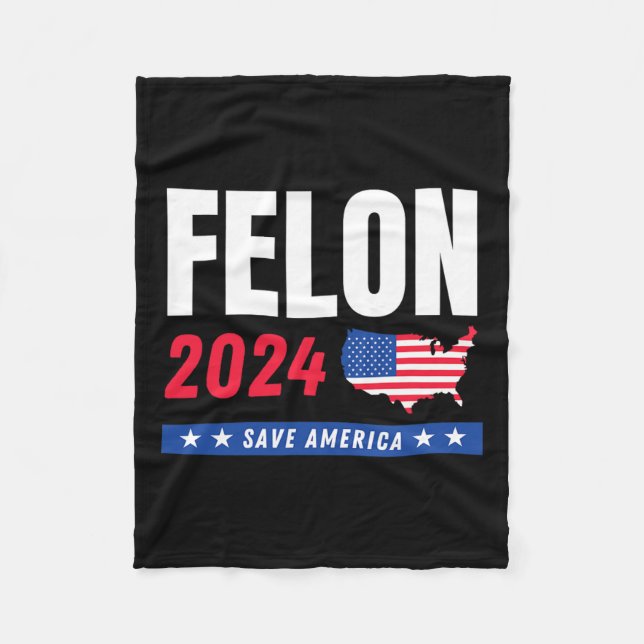 Felon Trump 2024 Spara America Valday Fleecefilt (Framsidan)