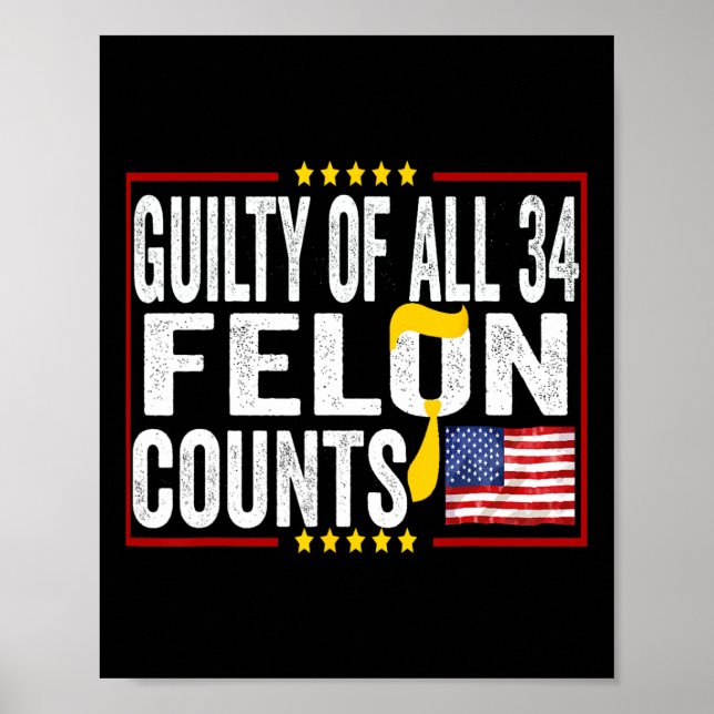 &# Felony Counts Anti-Trump Policy Påstående Poster (Framsidan)