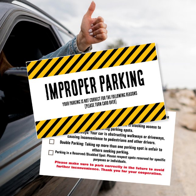 Felparkering Klagomålskort Artig Parkering Visitkort (Skapare uppladdad)