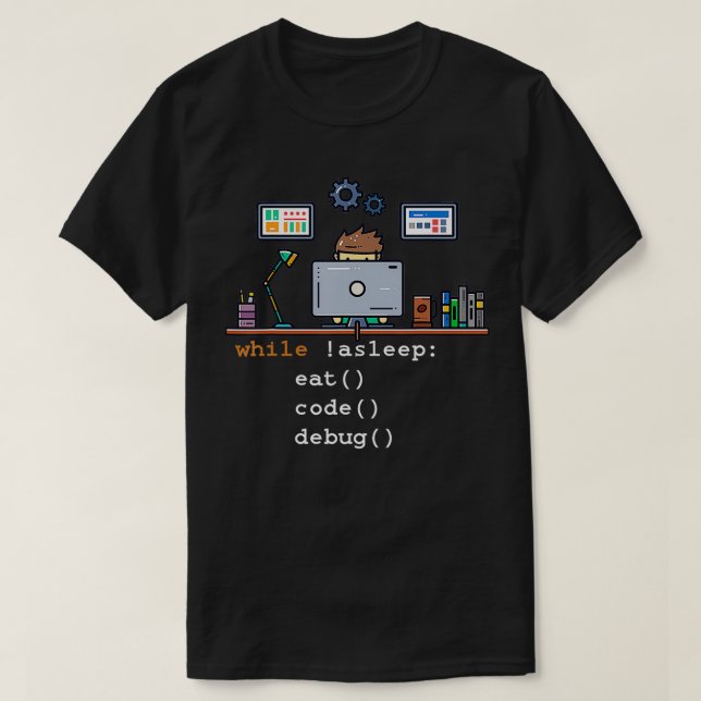 Felsökning av ETT-kod för datorvetenskap, python P T Shirt (Design framsida)