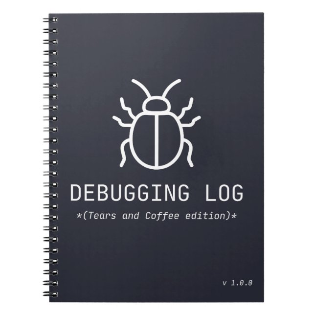 Felsökningslogg Tårar och kaffe utgåva Programmera Anteckningsbok (Framsidan)