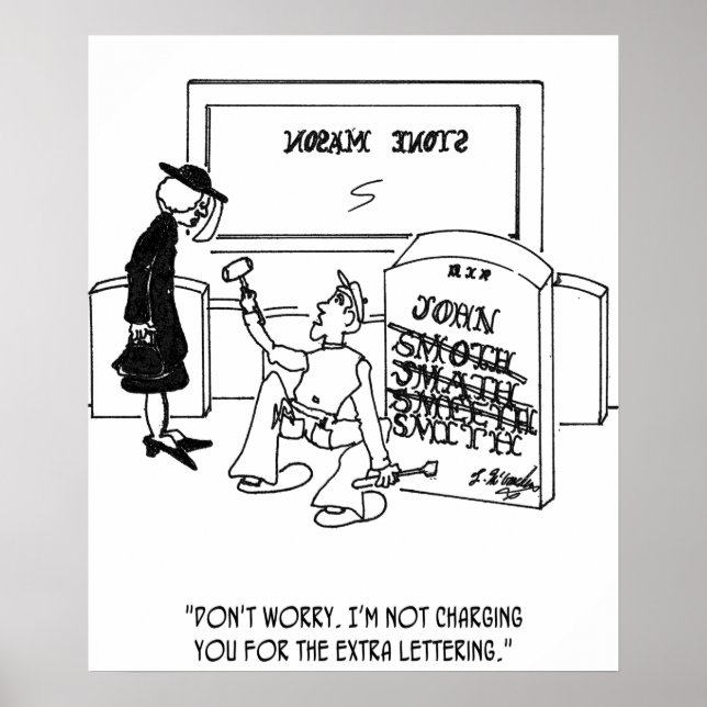 Felstavad Gravsten Poster (Framsidan)