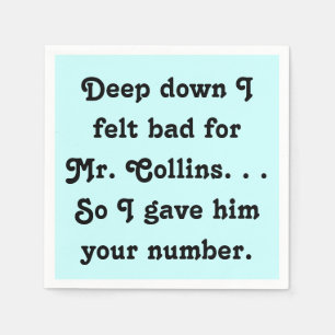 Felt Bad för Collins Funny Jane Austen Pappersservett