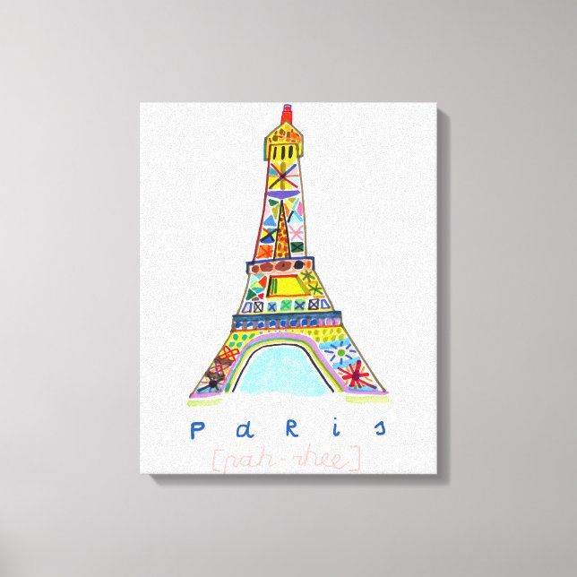 Felt Tip Teckning i Paris Canvastryck (Framsida)