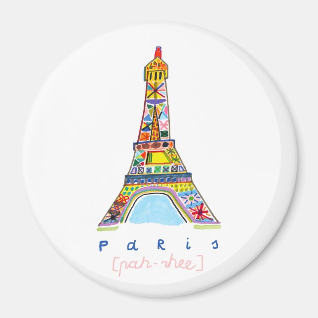 Felt Tip Teckning i Paris Magnet (Framsidan)