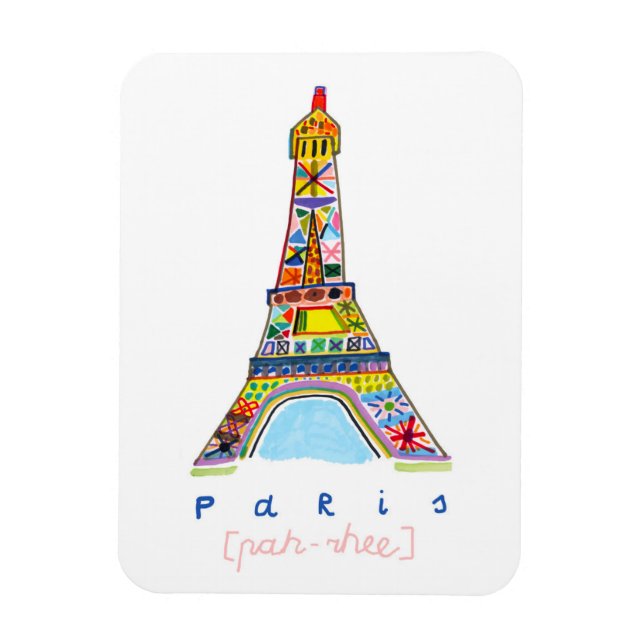 Felt Tip Teckning i Paris Magnet (Vertikal)