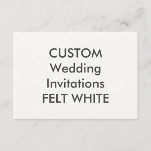 FELT WHITE 5-tums x 3,5-tums bröllopsinbjudningar Inbjudningar