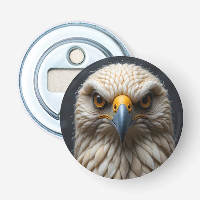 Felted Bird Porträtt Flasköppnare (Framsidan)