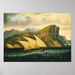 Felucca av Gibraltar vid Thomas kammare Poster