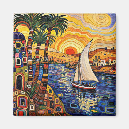 Felucca på floden magnet