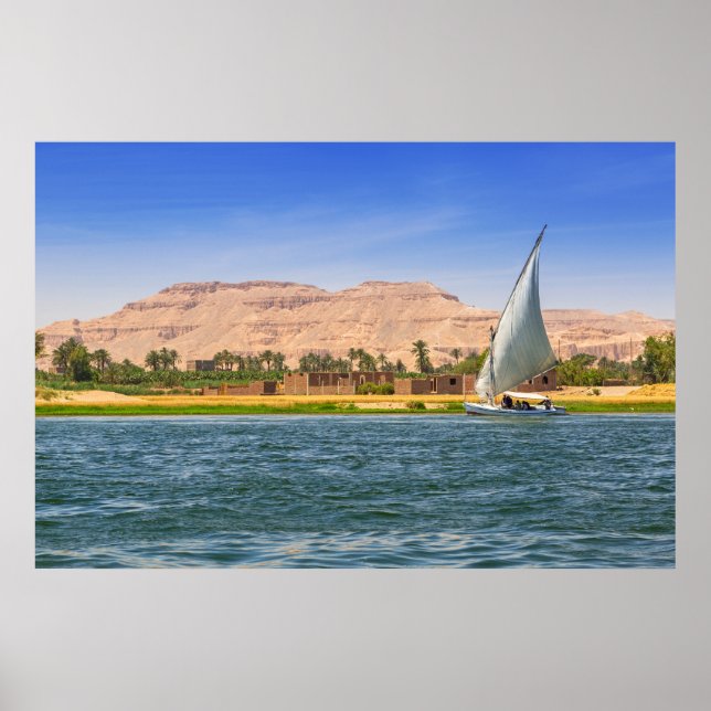 Felucca Sailboat - Nilen, Luxor, Egypten Poster (Framsidan)