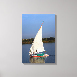 Felucca seglar längs Nilen - Assuan, Egypten Canvastryck